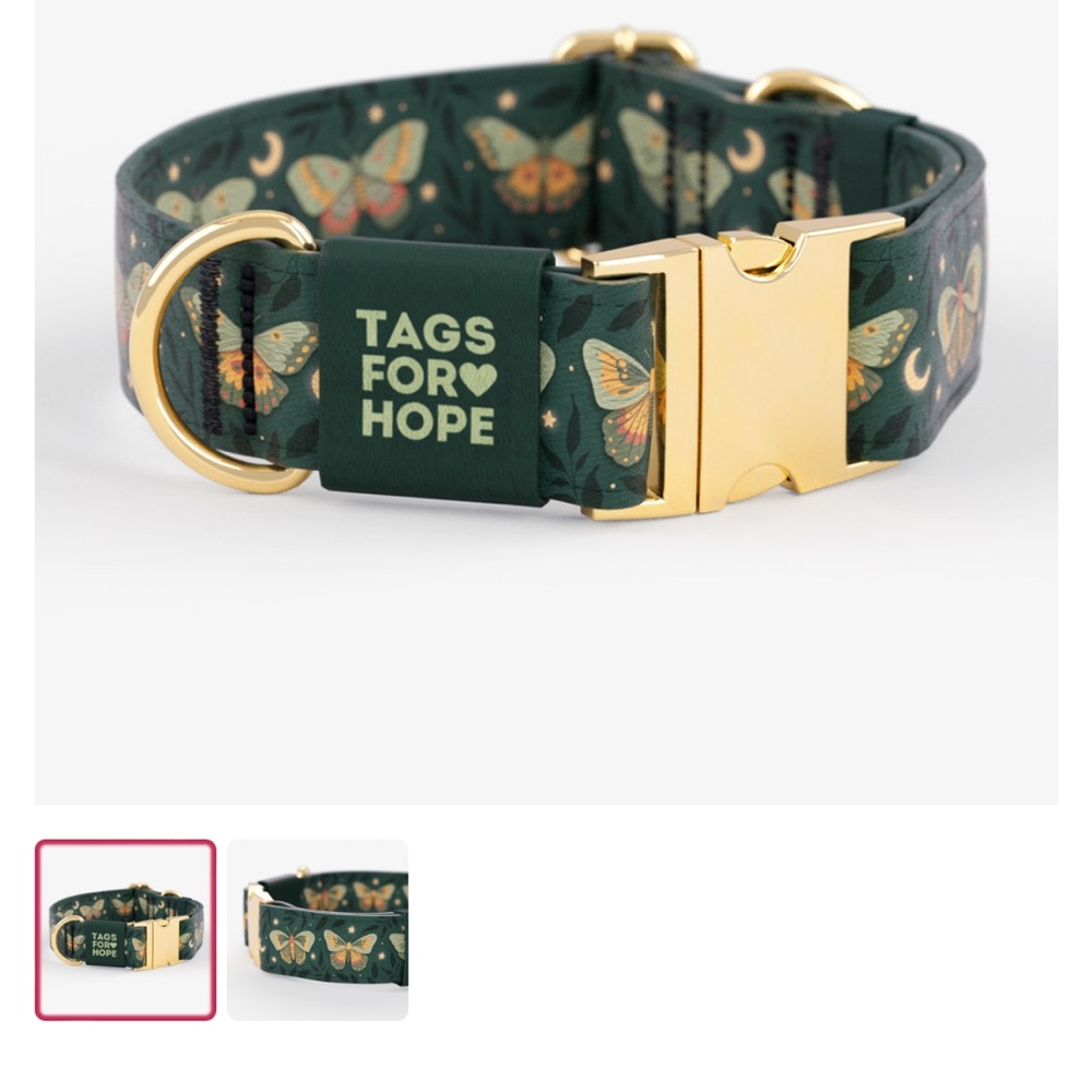 New Tags for Hope Collar and Leash Midnight Moths